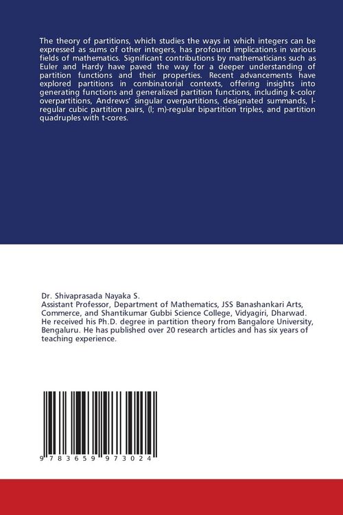 Produktbild: Contributions to the Theory of Partitions and Their Applications