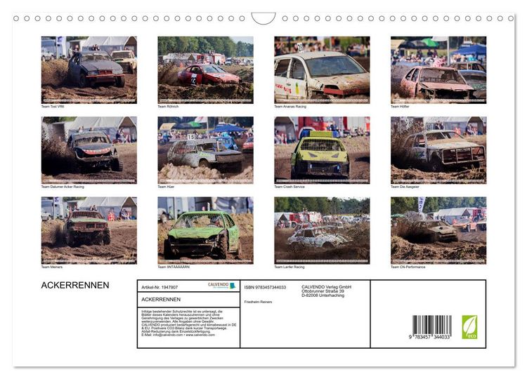 Produktbild: ACKERRENNEN (Wandkalender 2026 DIN A3 quer), CALVENDO Monatskalender