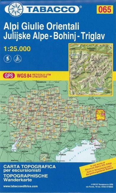 Produktbild: Tabacco Wandern 1 : 25 000 Alpi Giulie Orientali-Julijske Alpe-Bohinj-Triglav