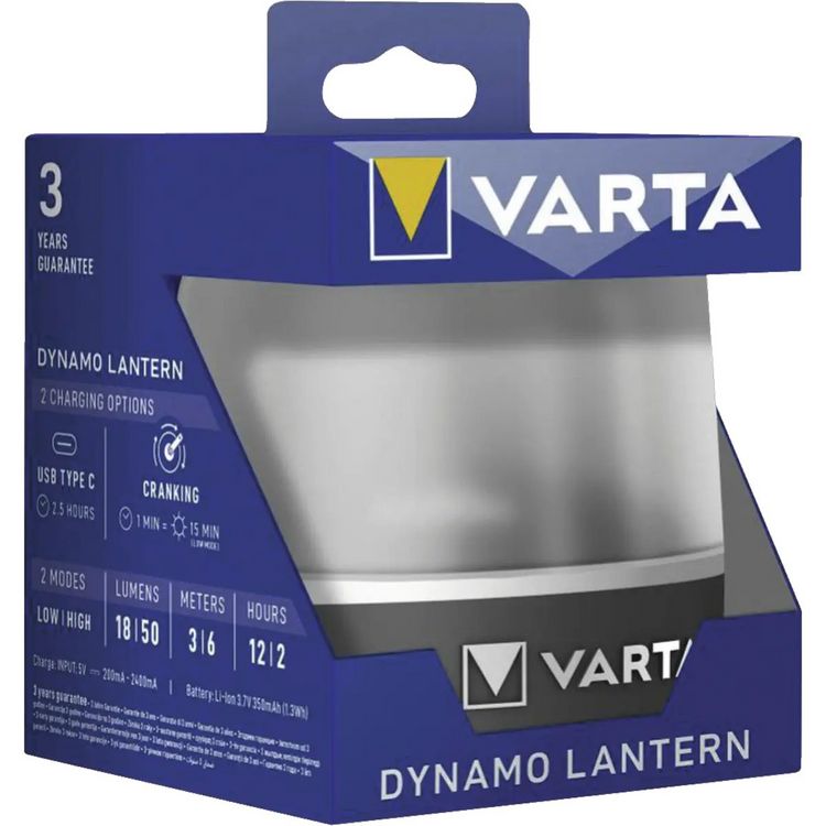 Produktbild: Varta 17670101111 Dynamo Lantern LED Arbeitsleuchte akkubetrieben 50lm