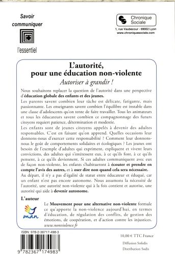 Produktbild: L'autorit&eacute;, pour une &eacute;ducation non violente