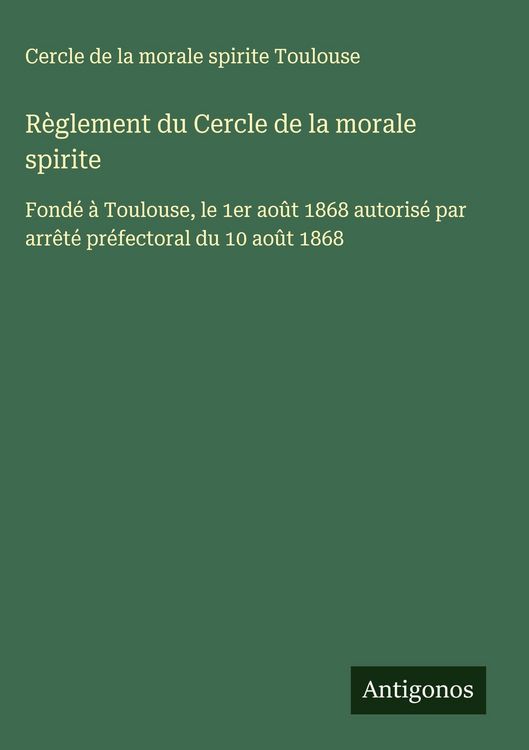 Produktbild: R&egrave;glement du Cercle de la morale spirite