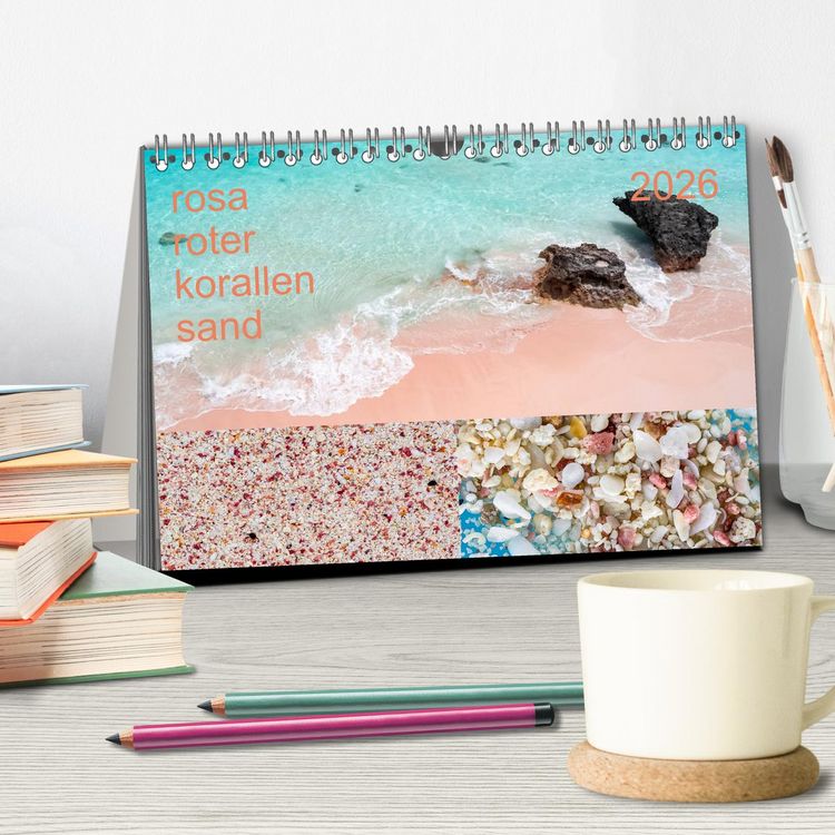 Produktbild: rosaroter korallensand (Tischkalender 2026 DIN A5 quer), CALVENDO Monatskalender