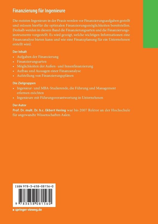 Produktbild: Finanzierung f&uuml;r Ingenieure