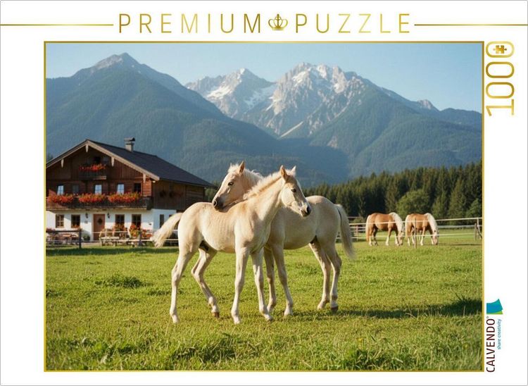 Produktbild: CALVENDO Puzzle Spielende Haflinger Fohlen | 1000 Teile Lege-Gr&ouml;&szlig;e 64x48cm Foto-Puzzle f&uuml;r gl&uuml;ckliche Stunden