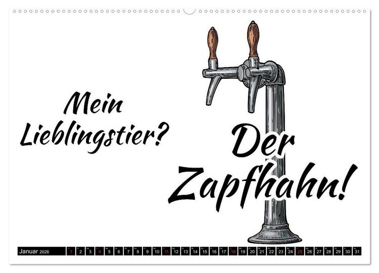 Produktbild: Bier - Lustige Spr&uuml;che und Grafiken (hochwertiger Premium Wandkalender 2026 DIN A2 quer), Kunstdruck in Hochglanz