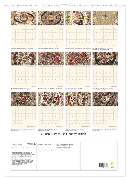 Produktbild: Zu den Sternen - mit Planerfunktion (Wandkalender 2026 DIN A2 hoch), CALVENDO Monatskalender