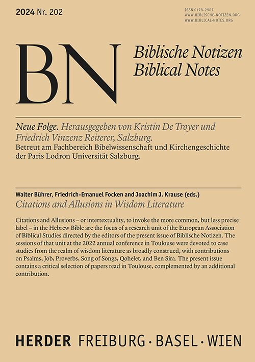 Produktbild: Citations and Allusions in Wisdom Literature