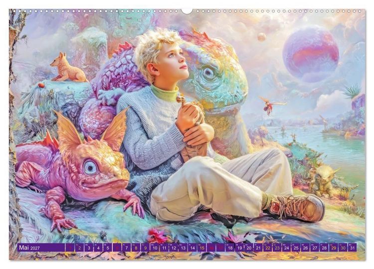 Produktbild: Meine verr&uuml;ckte Welt - Kinderwelten (hochwertiger Premium Wandkalender 2027 DIN A2 quer), Kunstdruck in Hochglanz