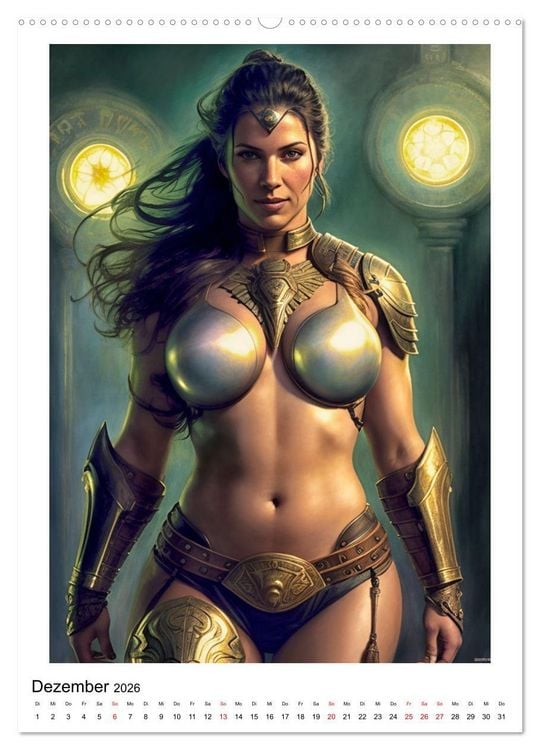 Produktbild: Mythos Kriegerin (Wandkalender 2026 DIN A2 hoch), CALVENDO Monatskalender