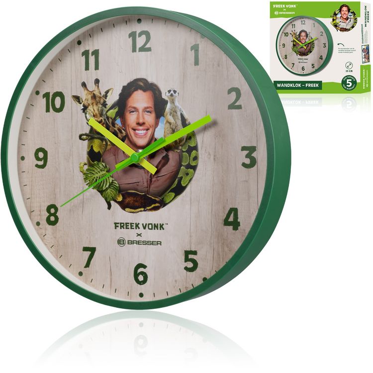 Produktbild: Bresser 12248 - FREEK VONK x BRESSER Kinder-Wanduhr, mit Quarzuhrwerk, 25 cm