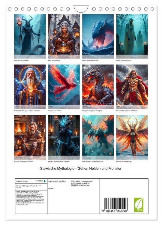 Produktbild: Slawische Mythologie - G&ouml;tter, Helden und Monster (Wandkalender 2026 DIN A4 hoch), CALVENDO Monatskalender