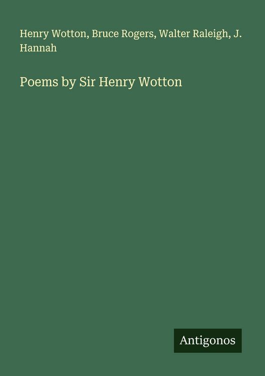 Produktbild: Poems by Sir Henry Wotton
