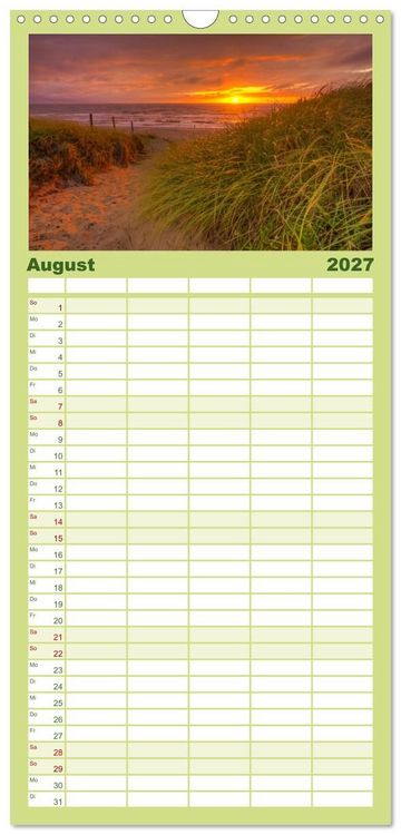 Produktbild: Familienplaner 2027 - Sehnsucht D&auml;nemark - Danmark mit 5 Spalten (Wandkalender, 21 x 45 cm) CALVENDO