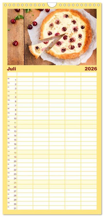 Produktbild: Familienplaner 2026 - Blechkuchen mit 5 Spalten (Wandkalender, 21 x 45 cm) CALVENDO
