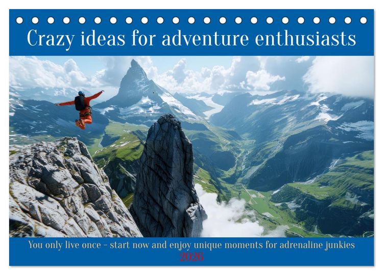 Produktbild: Crazy ideas for adventure enthusiasts (Desk Calendar 2026 DIN A5 landscape), CALVENDO 12 Month DeskCalendar