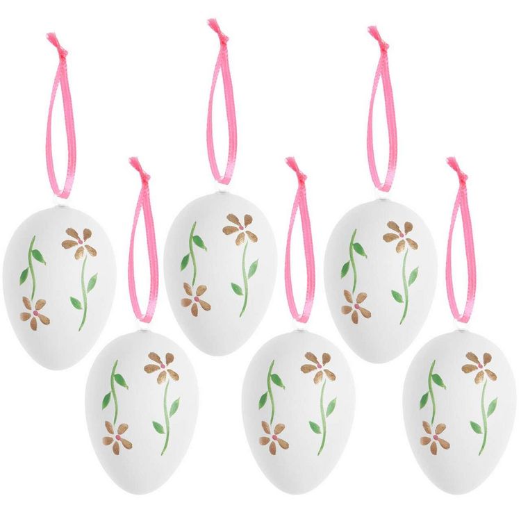 Produktbild: Deko-Eier Set, Wei&szlig;/Gold, 6 St&uuml;ck, 6 x 4cm