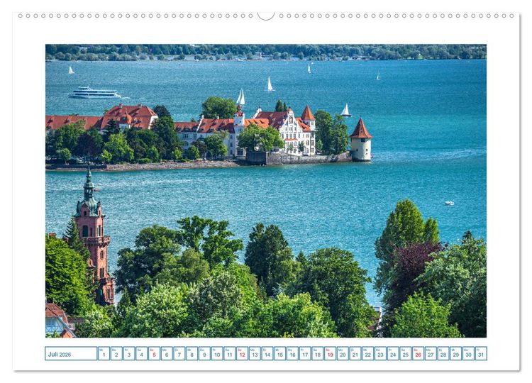 Produktbild: Insel Lindau - Bayerische Perle im Bodensee (Wandkalender 2026 DIN A2 quer), CALVENDO Monatskalender