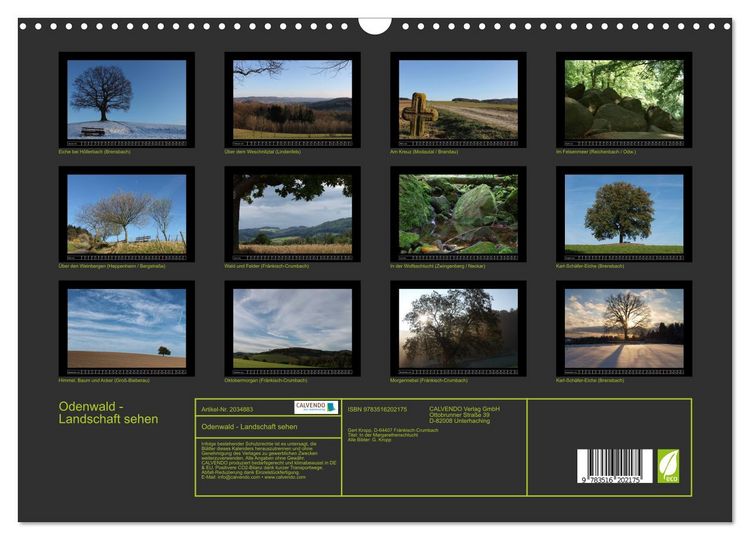 Produktbild: Odenwald - Landschaft sehen (Wandkalender 2026 DIN A3 quer), CALVENDO Monatskalender