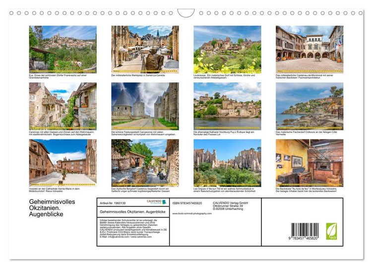 Produktbild: Geheimnisvolles Okzitanien. Augenblicke (Wandkalender 2026 DIN A3 quer), CALVENDO Monatskalender