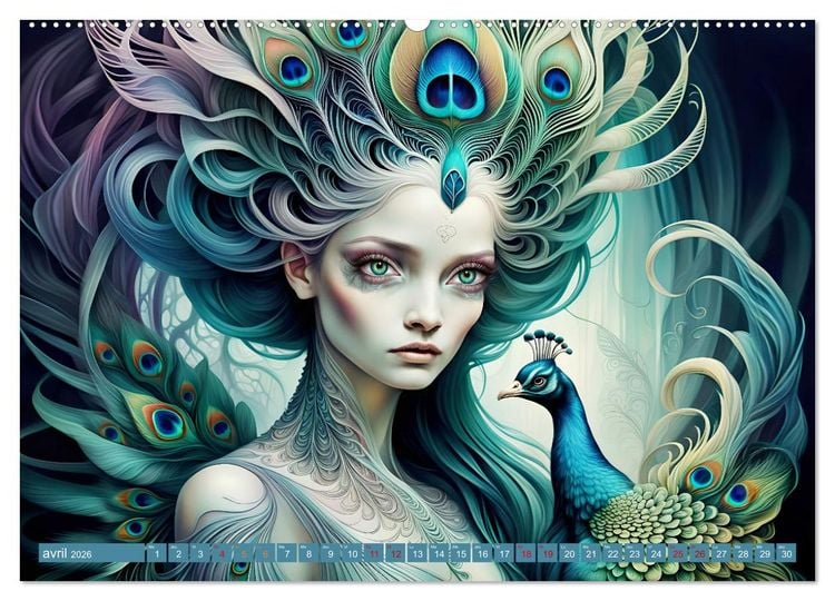 Produktbild: La muse aux oiseaux (Calendrier mural 2026 DIN A2 vertical) calendrier de bureau