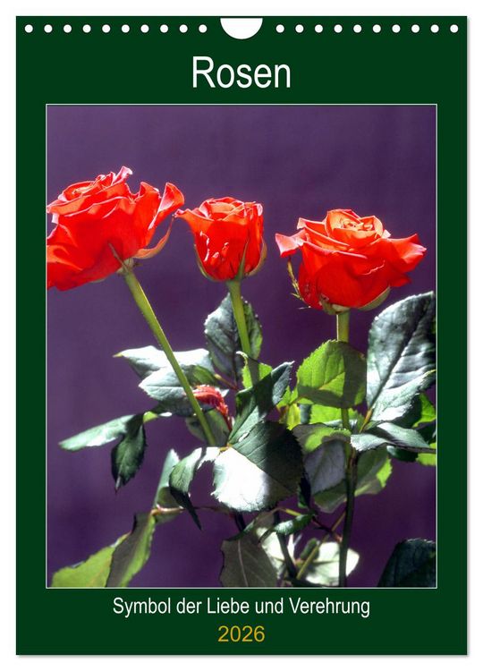 Produktbild: Rosen - Symbol der Liebe und Verehrung (Wandkalender 2026 DIN A4 hoch), CALVENDO Monatskalender