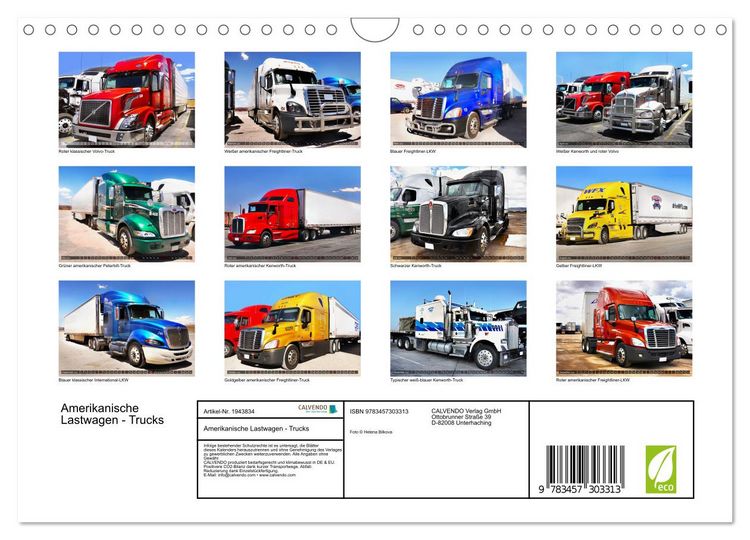 Produktbild: Amerikanische Lastwagen - Trucks (Wandkalender 2026 DIN A4 quer), CALVENDO Monatskalender