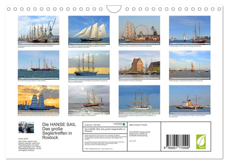 Produktbild: Die HANSE SAIL Das gro&szlig;e Seglertreffen in Rostock (Wandkalender 2026 DIN A4 quer), CALVENDO Monatskalender