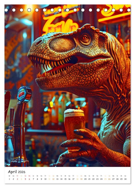 Produktbild: Tyrannosaurus Rex - Kleine Arme, gro&szlig;e Abenteuer (Tischkalender 2026 DIN A5 hoch), CALVENDO Monatskalender