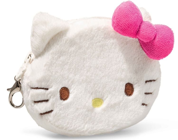 Produktbild: Steiff 024801 - Hello Kitty Geldbeutel, wei&szlig;/pink, Pl&uuml;sch, 10 cm
