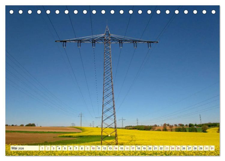 Produktbild: Strommasten - Wege des Stroms (Tischkalender 2026 DIN A5 quer), CALVENDO Monatskalender