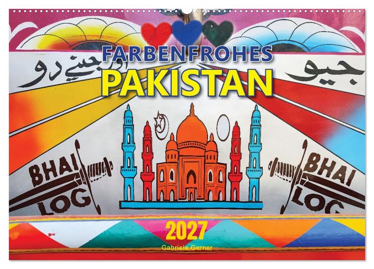 Produktbild: Farbenfrohes Pakistan (Wandkalender 2027 DIN A2 quer), CALVENDO Monatskalender
