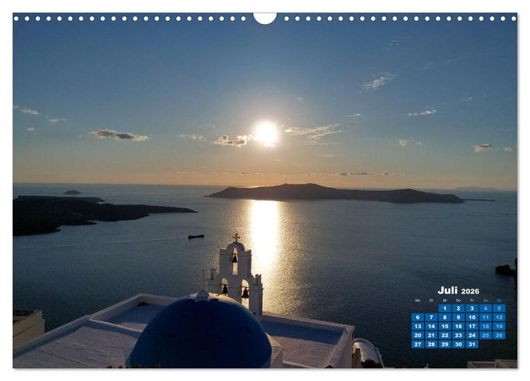 Produktbild: SANTORIN &ndash; Die atemberaubende Sch&ouml;nheit der magischen Insel (Wandkalender 2026 DIN A3 quer), CALVENDO Monatskalender
