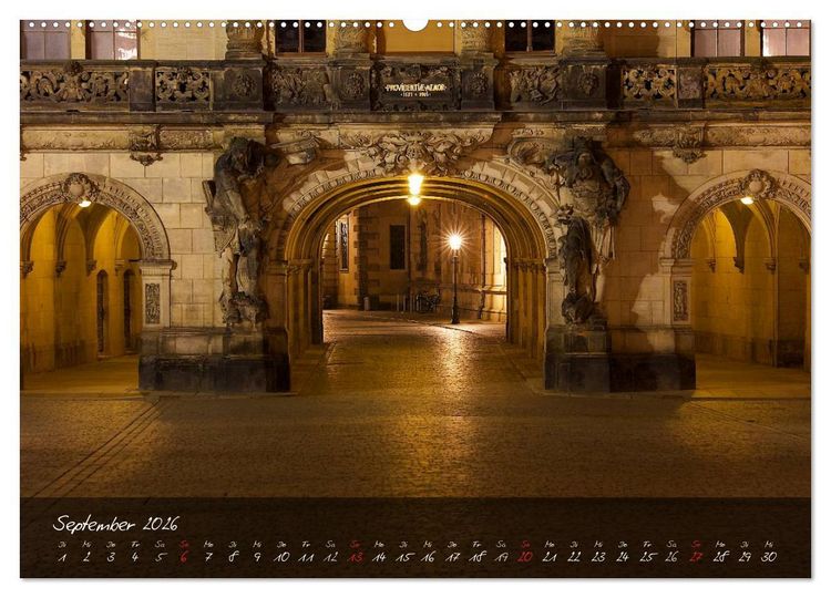 Produktbild: Nachts in Dresden (hochwertiger Premium Wandkalender 2026 DIN A2 quer), Kunstdruck in Hochglanz