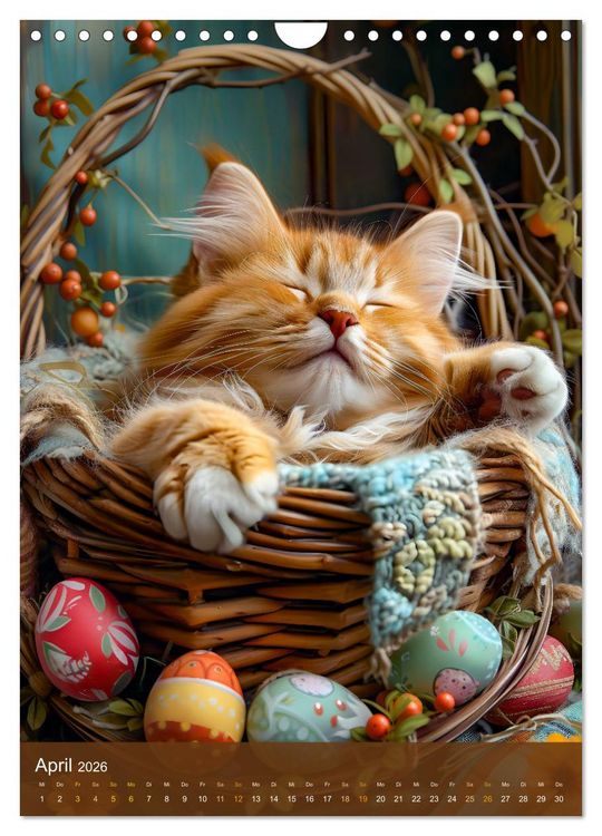 Produktbild: Kuschelkatzen - Fellnasen im Schlummerland (Wandkalender 2026 DIN A4 hoch), CALVENDO Monatskalender