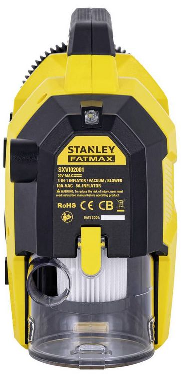 Produktbild: STANLEY SXVI02001 Akku-Kompressor 10 bar 12V Adapter zum Betrieb per Kabel, Digitales Display