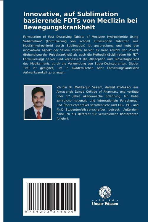 Produktbild: Innovative, auf Sublimation basierende FDTs von Meclizin bei Bewegungskrankheit