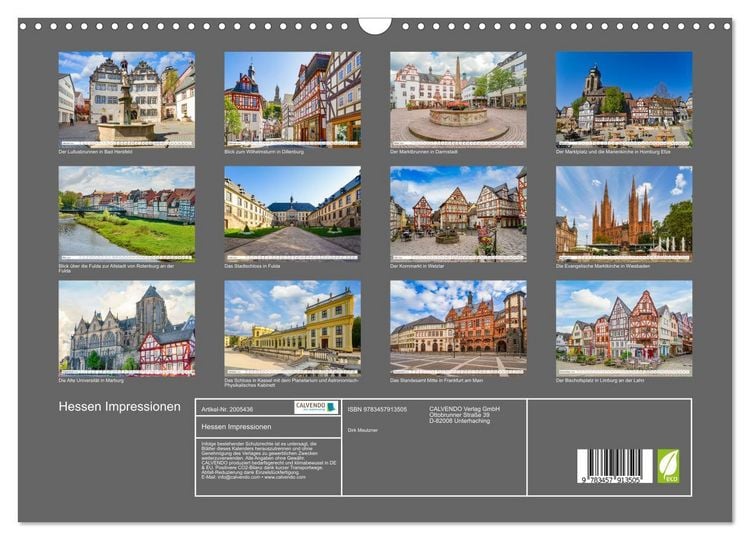 Produktbild: Hessen Impressionen (Wandkalender 2026 DIN A3 quer), CALVENDO Monatskalender