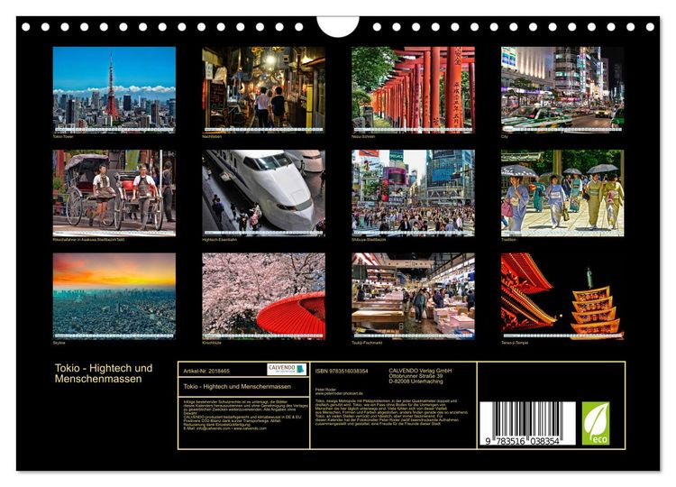 Produktbild: Tokio - Hightech und Menschenmassen (Wandkalender 2026 DIN A4 quer), CALVENDO Monatskalender