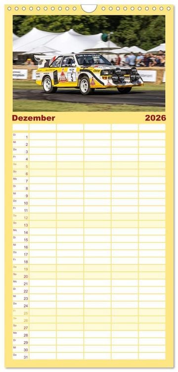 Produktbild: Familienplaner 2026 - Rally Ikonen mit 5 Spalten (Wandkalender, 21 x 45 cm) CALVENDO