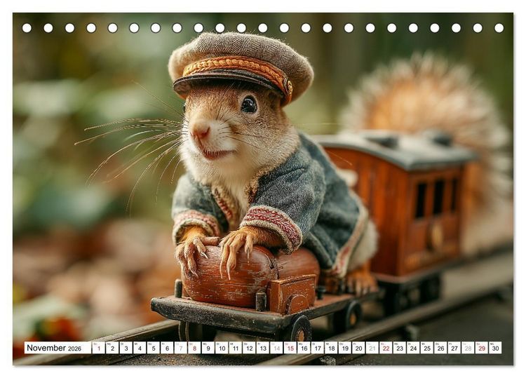 Produktbild: Eichh&ouml;rnchen - Die lustigen Tiere und ihre Berufe im Wald (Tischkalender 2026 DIN A5 quer), CALVENDO Monatskalender