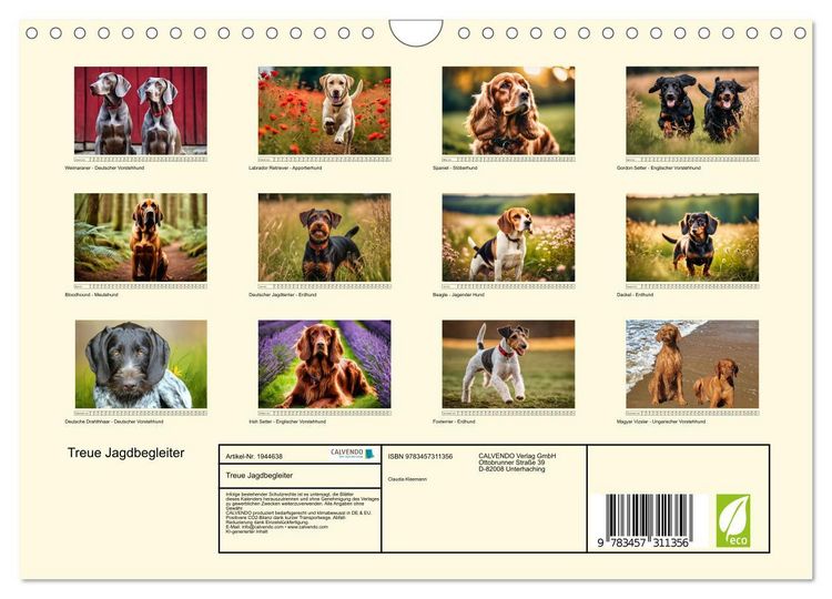 Produktbild: Treue Jagdbegleiter (Wandkalender 2026 DIN A4 quer), CALVENDO Monatskalender