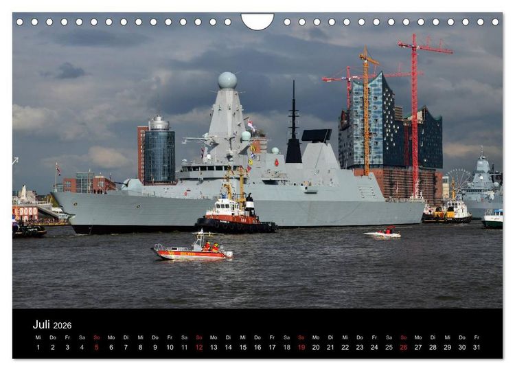Produktbild: Auslaufparade des Hamburger Hafengeburtstages (Wandkalender 2026 DIN A4 quer), CALVENDO Monatskalender