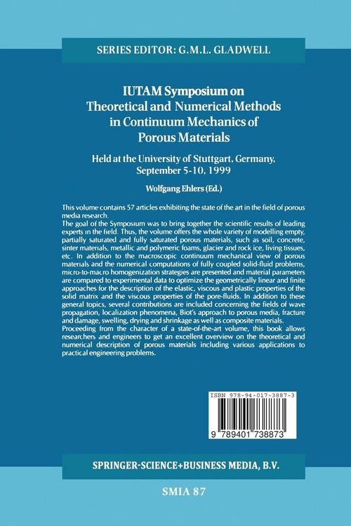 Produktbild: IUTAM Symposium on Theoretical and Numerical Methods in Continuum Mechanics of Porous Materials