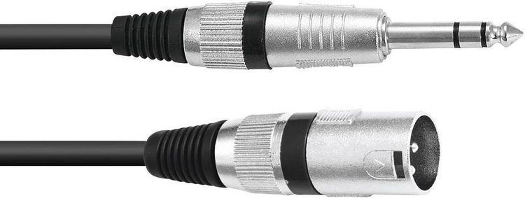 Produktbild: Omnitronic 30225196 XLR Adapterkabel [1x XLR-Stecker 3 polig - 1x Klinkenstecker 6.3 mm (stereo)] 2.00 m Schwarz