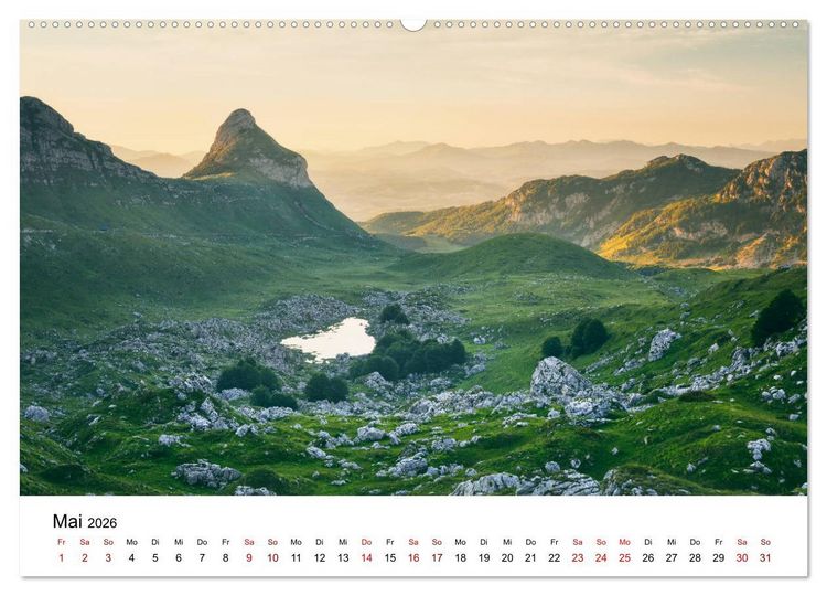 Produktbild: Montenegro - Im Land der schwarzen Berge (hochwertiger Premium Wandkalender 2026 DIN A2 quer), Kunstdruck in Hochglanz