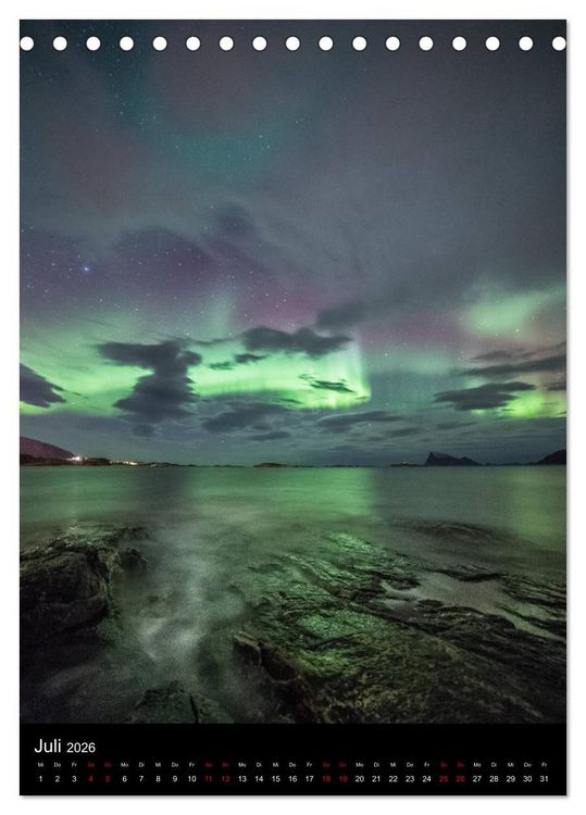 Produktbild: Nordlichtn&auml;chte (Tischkalender 2026 DIN A5 hoch), CALVENDO Monatskalender