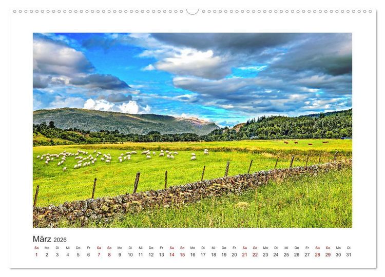 Produktbild: Schottland - Magische Landschaften der Highlands (hochwertiger Premium Wandkalender 2026 DIN A2 quer), Kunstdruck in Hochglanz