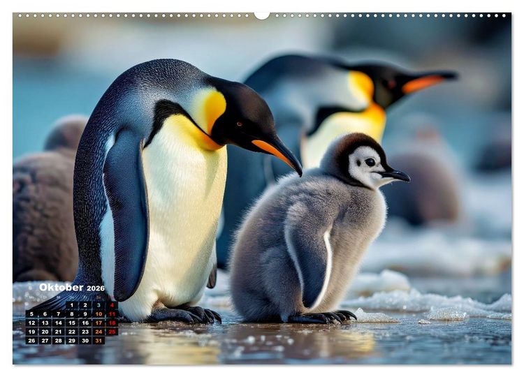 Produktbild: Mit den Pinguinen (Wandkalender 2026 DIN A2 quer), CALVENDO Monatskalender