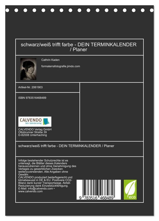 Produktbild: schwarz/wei&szlig; trifft farbe - DEIN TERMINKALENDER / Planer (Tischkalender 2026 DIN A5 hoch), CALVENDO Monatskalender
